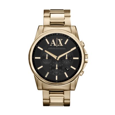 armani exchange gold tone watch