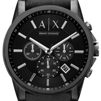 Montre chronographe Armani Exchange en cuir noire