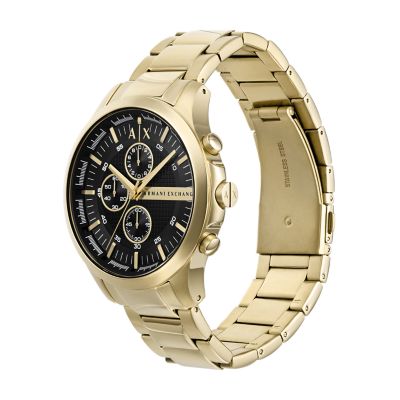 Armani Exchange Chronograph Gold-Tone Stainless Watch Steel AX2137 Station Watch - 