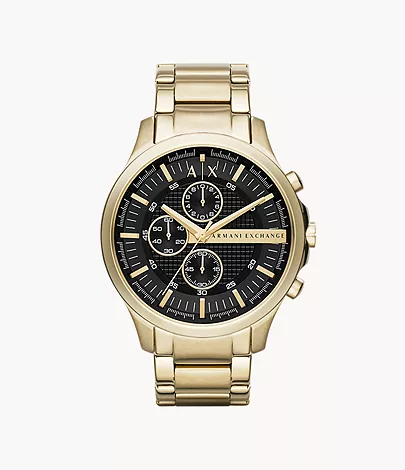 Steel Station Watch - - AX2137 Gold-Tone Stainless Chronograph Watch Exchange Armani