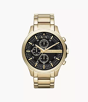 Montre Armani Exchange chronographe en acier inoxydable, dorée