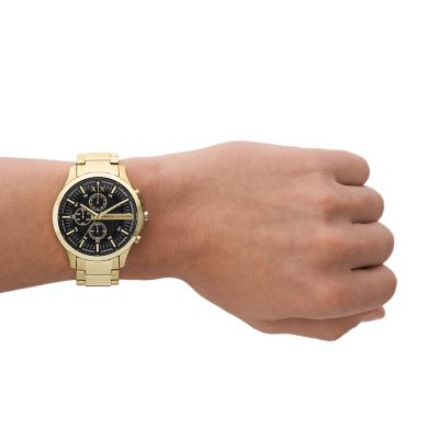 Armani Exchange Chronograph Gold-Tone Stainless Station - AX2137 Watch Watch Steel 