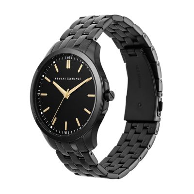 Armani Exchange Three-Hand Black Steel Watch - AX2144 - Watch Station