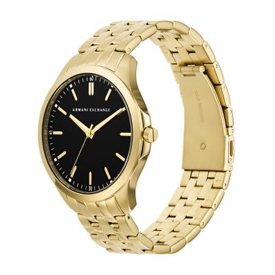 Armani Exchange Three-Hand AX2145 Watch - Stainless - Gold-Tone Station Watch Steel