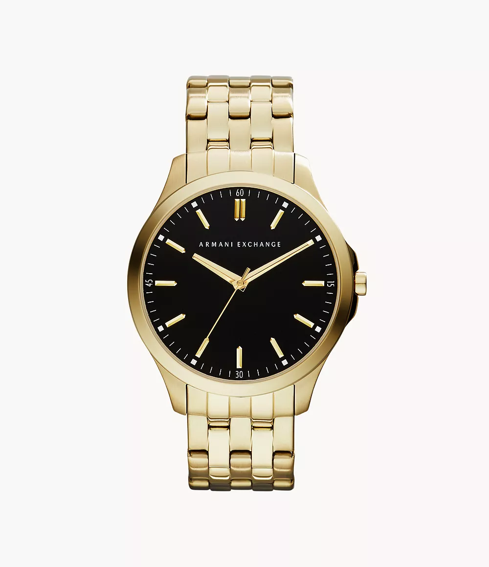 Armani Exchange Men’s Armani Exchange Three-Hand Gold-Tone Steel Watch