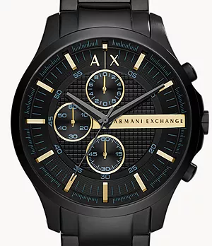 Montre Armani Exchange chronographe en acier inoxydable noir