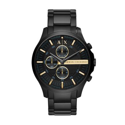 all black armani exchange watch