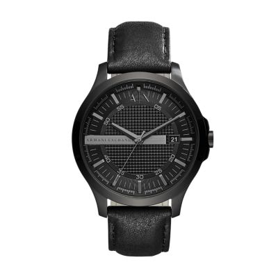 armani exchange leather strap