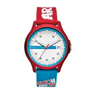 armani exchange watch red