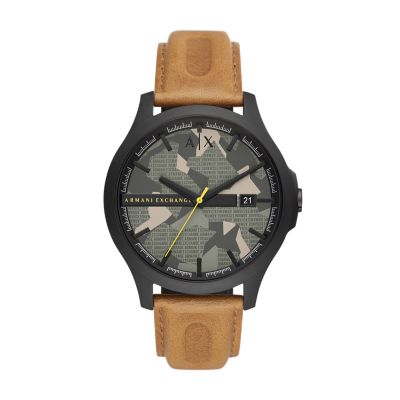 Armani Exchange Automatic Quartz Three-Hand Date Brown