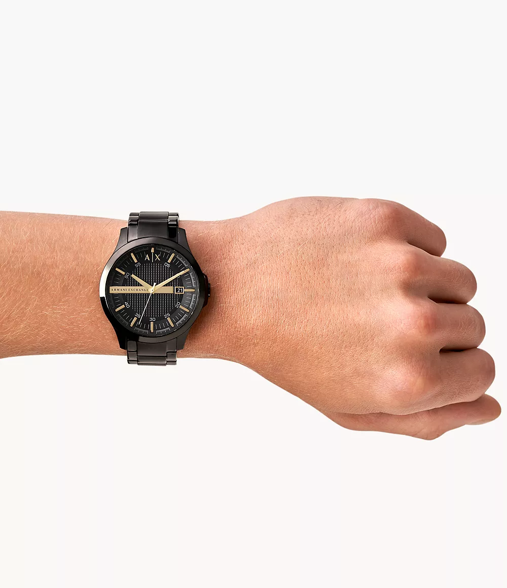 Armani Exchange Three-Hand Date Black Stainless Steel Watch - AX2413 -  Watch Station