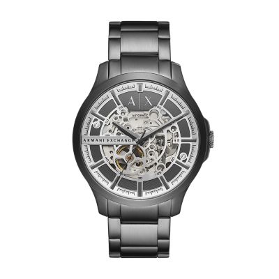 Armani Exchange Automatic Gunmetal Stainless Steel Watch AX2417