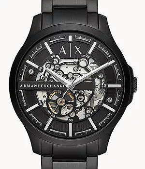 Armani Exchange Uhr Automatikwerk Edelstahl schwarz