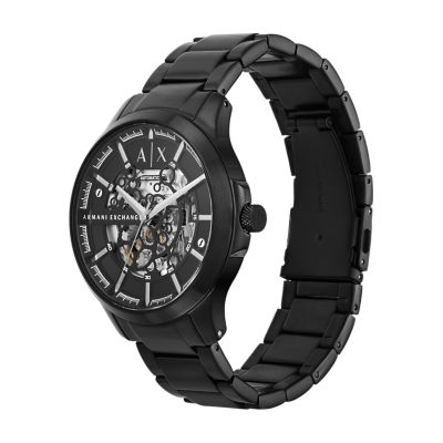 Armani exchange skeleton watch best sale