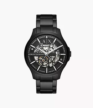 Armani Exchange Uhr Automatikwerk Edelstahl schwarz