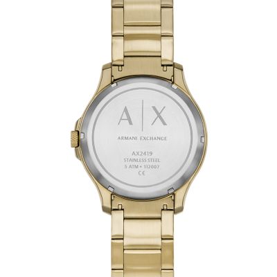 Armani Exchange Automatic Gold Tone Stainless Steel Watch AX2419