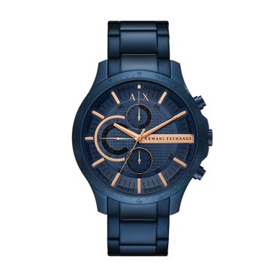 - Chronograph Watch Armani Stainless Station Steel Watch AX2430 Exchange - Blue