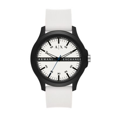 Armani Exchange Armani Exchange Three-Hand Silicone Watch White