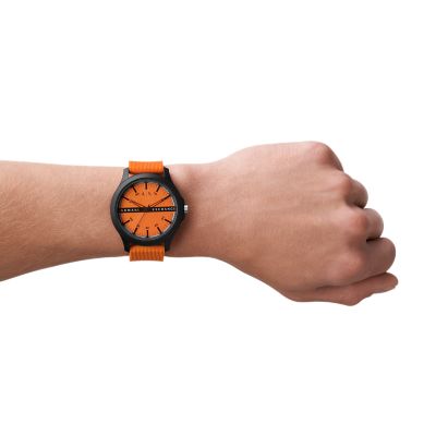 Armani Exchange Three-Hand Orange Silicone Watch - AX2432 - Watch Station