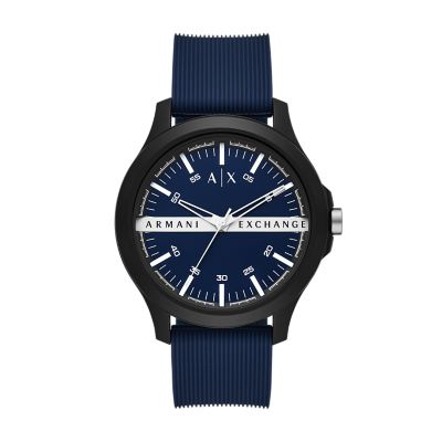 Armani Exchange Three Hand Blue Silicone Watch AX2433 Watch