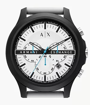Montre Armani Exchange chronographe en silicone, blanche