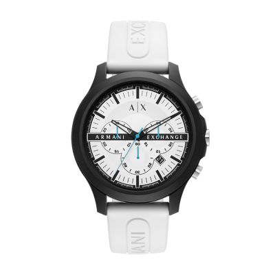 Armani Exchange Chronograph White Silicone Watch