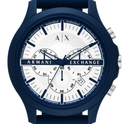 Armani Exchange Chronograph Blue Silicone Watch