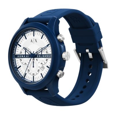 Armani Exchange Chronograph Blue Silicone Watch - AX2437 - Watch Station