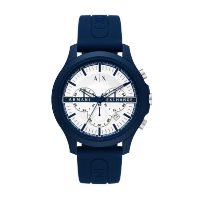 Armani Exchange Chronograph Blue Silicone Watch AX2437 Watch