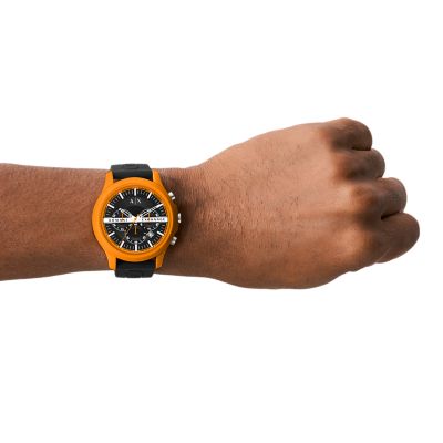 Armani Exchange Chronograph Black Silicone Station AX2438 Watch - Watch 
