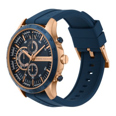 Armani Exchange Chronograph Blue Station - Silicone Watch - Watch AX2440