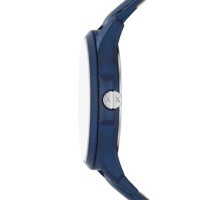Armani Exchange Uhr 3-Zeiger-Werk Datum Leder blau - AX2442 - Watch Station