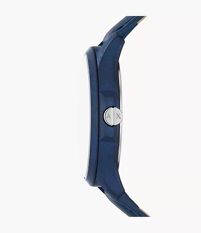 Armani Exchange Uhr 3-Zeiger-Werk Datum Leder blau - AX2442 - Watch Station