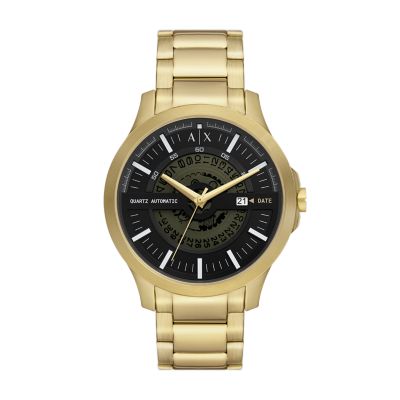 Armani Exchange Uhr 3-Zeiger-Automatik-Quarzwerk Datum Edelstahl goldfarben  - AX2443 - Watch Station