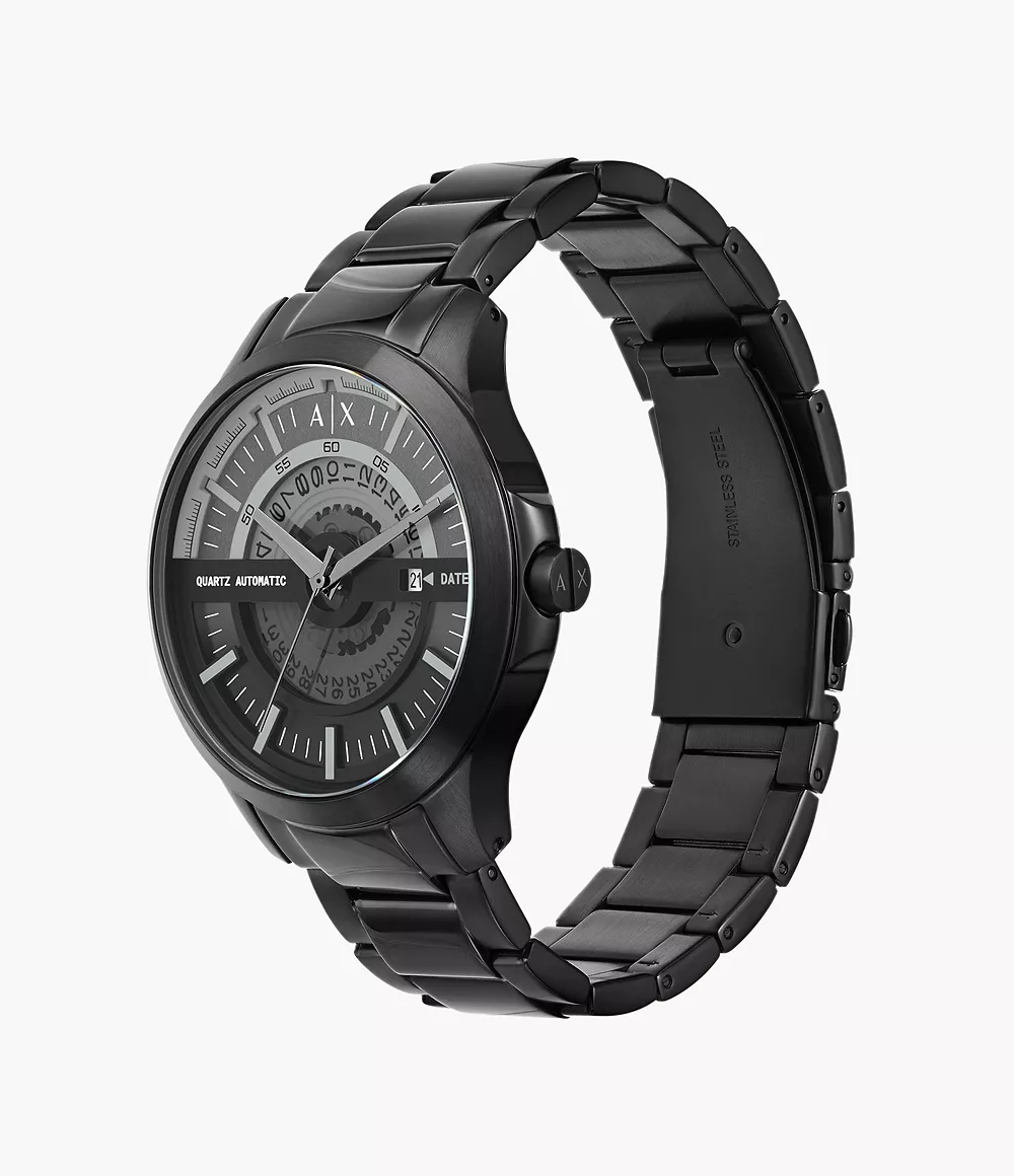 Armani Exchange Uhr 3-Zeiger-Automatik-Quarzwerk Datum Edelstahl schwarz -  AX2444 - Watch Station