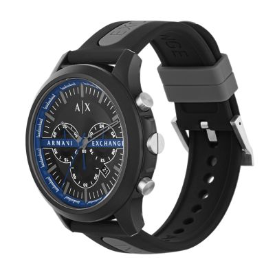 Armani Exchange Chronograph Watch Black Station - - AX2447 Silicone and Grey Watch
