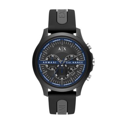 Armani Exchange Chronograph Black and Grey Silicone Watch AX2447