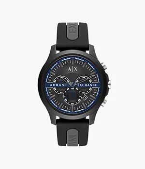 Armani Exchange Uhr Chronograph Silikon schwarz grau