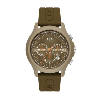 Armani Exchange Chronograph Brown Silicone Watch - AX2448 - Watch