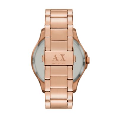 Armani Exchange Station Steel Date AX2449 Stainless - Gold-Tone Watch Watch - Three-Hand Rose