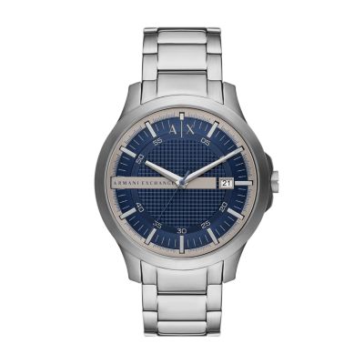 - Steel - Stainless Exchange Watch Watch Date Armani Three-Hand AX2451 Station