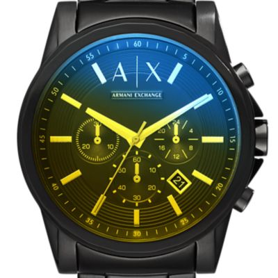 Armani Exchange Chronograph Black Stainless Steel Watch