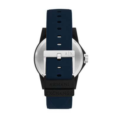 Armani Exchange Three-Hand Blue Silicone Watch - AX2521 - Watch