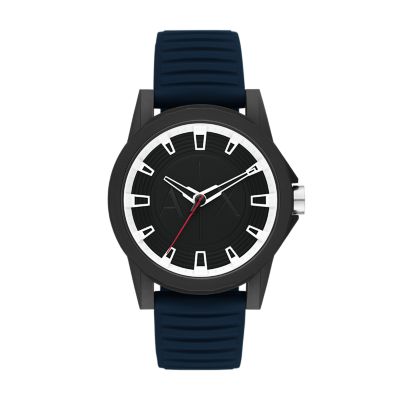 Armani Exchange Three Hand Black Silicone Watch AX2520 Watch