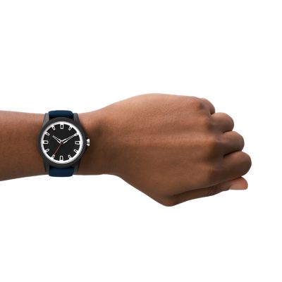 Armani Exchange Three-Hand Blue Silicone Watch - AX2521 - Watch