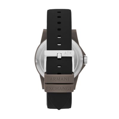 Armani Exchange Three-Hand Black Silicone Watch - AX2526 - Watch