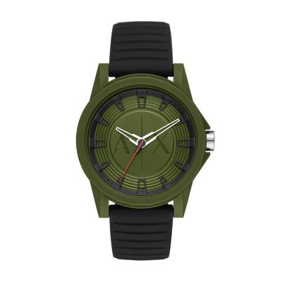 Armani Exchange Black Watch Silicone AX2527 Station - - Watch Three-Hand
