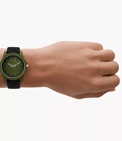 Armani Exchange Three-Hand Black Silicone Watch - AX2527 - Watch Station