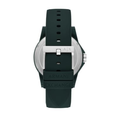 Armani Exchange Three-Hand Silicone AX2530 Green Station Watch - - Watch