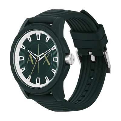 Watch Three-Hand Green AX2530 Armani Watch Exchange - Station Silicone -